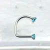 Astmf-136 Aleación de Titanio Garra Circonio Anillo en U Titanio G23 Rosca Interna Circonio Forma de U Arete de Cartílago Joyería para Piercing Cabeza