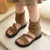 Zapatos Infantiles Gulu Gulu, Sandalias para Niñas, Nuevo Estilo de Verano, Sandalias Romanas Infantiles de Suela Suave, Sandalias para Bebé Niña
