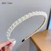 Tiara de Pérolas Estilo Fada Coreana para Mulheres, Acessório de Cabelo Versátil, Acessório de Cabelo Simples e Elegante de Celebridade da Internet, Tiara