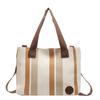 Bolso de rayas de gran capacidad para mujer, nuevo bolso de tela 2024, bolso de trabajo informal de moda, bolso de clase, bolso cruzado de un solo hombro en color contrastante.