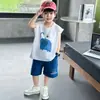 0715 Conjunto de Chaleco de Verano para Niños, Conjunto de Dos Piezas de Shorts para Niños, Nuevo Estilo 2026, Ropa Guapa para Bebé Niño, Ropa de Verano