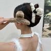 Clip encantador de felpa extragrande para mujer, otoño e invierno, parte trasera de la cabeza, diadema peluda de alta calidad, horquilla con temperamento, clip de tiburón
