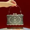 Novidade transfronteiriça: Bolsa de mão de noite estilo europeu e americano, bolsa de mão da moda com strass, bolsa de ombro leve de luxo, bolsa transversal para mulheres