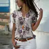Camisa Hawaiian de Manga Curta Retrô Amazon 2026 Verão Férias na Praia Fresca Camisa Feminina