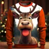 Europa y Estados Unidos 2024 transfronterizo nuevo Navidad Halloween impresión digital 3D moda para hombres y mujeres suéter de cuello redondo COS