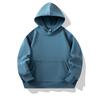 Sudadera con capucha de rizo para niños de Primavera y Otoño con bolsillo de parche para estudiantes de primaria y jardín de infantes, top de color liso, uniforme de clase personalizado con impresión de logotipo