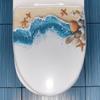 Fun-m326 azul mar playa concha baño inodoro pegatinas de inodoro pegatinas de pared decorativas venta al por mayor