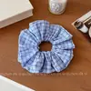 Scrunchie Listrado Azul Fresco Coreano para Mulheres Sensação de Alto Padrão Faixa de Cabelo Floral Temperamento Simples Estilo Preguiçoso Acessórios de Cabelo