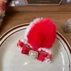 Novo Estilo Coreano Vermelho Ano Novo Doce Laço Grampo de Cabelo Tecido Feito à Mão Crianças Lateral Franja Quebrada Presilha para Mulheres