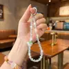 Colgante de Fresa con Pedrería Personalizado para Teléfono Colgante de Bolso con Cuentas Hecho a Mano Correa de Teléfono Antiperdida Versátil Única Transfronterizo
