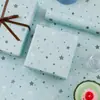 Papel de Regalo Menta Mambo Estrella, Papel de Empaque Fresco y Sencillo Estilo Ins, Papel de Regalo DIY para Decoración de Regalos Navideños