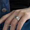 Anillo de jengibre para pastel con graffiti anillo abierto para mujer anillo para dedo de dieta ajustable mano gorda nuevo diseño de nicho no se decolora