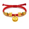 Cerradura Dorada Candado de Longevidad para Bebé Joyería de Oro para Bebé Mano y Pie de Oro Gordo Oro 999 Candado de Seguridad Pulsera de Luna Llena Regalo de Cumpleaños