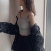 Q seleção rigorosa fábrica direta camiseta feminina de verão suspensório curto de tricô colete com rosca base feminina de verão top sexy
