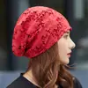 Sombrero de Nuevo Estilo para Mujer, Verano, Delgado, Cubre-Cabello Blanco, Transpirable, Calado, Gorra Apilada, Estilo Occidental, Sombrero con Bolsa de Encaje para Mujer