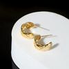 Aretes Plata de Ley 925 Chapado en Oro Aretes Rómbicos Nicho Minimalista Versátil Retro Elegante Estilo Coreano Joyería Fina para Mujer