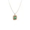 Moda Europea y Americana Commuter Nicho Cuadrado Circonita Acero de Titanio Collar para Mujer, Lujo Ligero Temperamento Clavícula Transfronterizo Versátil Accesorio