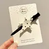 Pinza para el pelo de terciopelo con forma de corazón y perlas, estilo coreano, color block, nuevo modelo otoño e invierno 2026, pinza de pico de pato para frente y laterales