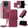 Funda Protectora de Cuero para Teléfono Móvil Samsung S25Fe A16 Nueva con Ranura para Tarjeta en Forma de Diamante Estilo Chanel Cartera con Correa Cruzada A37