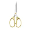 Tesoura pequena de cor dourada vintage, feita de aço inoxidável e liga de zinco, para uso doméstico, artesanato, corte de fios, ponto cruz, corte de chá e uso no escritório; atacado disponível