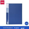 Pasta de Documentos Deli 5004, Binder de Armazenamento Protetor com Bolsos, 40 Páginas, Material de Escritório Durável A4