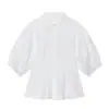 Z Estilo Europeu e Americano Transfronteiriço 2026 Nova Moda Elegante Roupa Feminina com Bainha Estilo Saia Ajustada na Cintura e Camisa de Manga Bufante 6010255