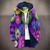 2025 Cardigan Casual Masculino com Capuz e Zíper Padrão Tie-Dye Cross-Border Temu Jaqueta de Algodão Forro Cinza DIY