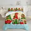 Kit de Textil para el Hogar Navideño con Impresión Digital Cepillada Temu/Jit Transpirable Agradable al Tacto Colcha Funda de Almohada Fábrica de Origen