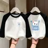 Camiseta Base de Cuello Redondo para Niñas 2026 Nuevo Estilo Ropa Interior para Niños Medianos y Mayores Polar de Doble Cara Otoño/Invierno Camiseta con Parches Manga Larga