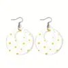 Brincos Redondos Exquisitos Presente para Meninas Simples Moda Vazado Decoração Transfronteiriça Acrílico Nova Joia Plana para Orelha