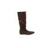 Primer Encuentro Temporada Botas Chunky de Plataforma de Tacón Alto Botas Largas para Mujer Otoño 2026 Nuevo Retro Gamuza Merade Punta Cuadrada