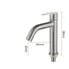 Torneira de aço inoxidável para lavatório de água fria única para bancada de lavatório de banheiro