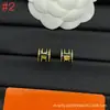 Brincos de Letra Esmaltados Aijia H de Alta Qualidade para Mulheres, Brincos CNC, Brincos Ovais de Prata 925, Simples e Luxuosos Atacado