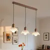 Luminária pendente UFO de madeira maciça estilo vintage francês 60% nova para sala de jantar, pendente retrô de alta qualidade para balcão de bar e mesa de jantar, sem ferro