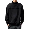 Sudadera de chenilla de cuello alto medio de alta gama para hombre, nueva colección Otoño 2026, chaqueta holgada de pana de manga larga de talla grande