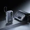 Mini Power Bank de Carregamento Rápido Bidirecional 22,5W Portátil com Cabo Embutido Grande Capacidade Fonte de Alimentação Móvel Impressão de Presente Transfronteiriço