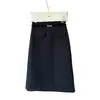 Falda Recta de Lana de Moda para Mujer, Estilo Minimalista, Falda Midi Retro Adelgazante, Falda de Línea A Pequeña