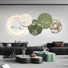 Lámpara de Pantalla LED de Acrílico Jiuyu Jucai Jiuyu Lotus Rhyme Lámpara Colgante para Sala de Estar Pintura de Fondo Sentido de Atmósfera Sentido Avanzado Colgante