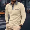 Camisa polo europeia e americana ins transfronteiriça outono novo Amazon manga longa xadrez masculina esportiva polo