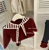 Suéter de Otoño e Invierno para Niña 2025 Nuevo Estilo Coreano Suéter de Año Nuevo para Bebé Niña Chal Leggings con Felpa Juego de Tres Piezas