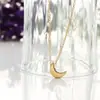 Comercio exterior transfronterizo nuevo temperamento Moda collar Colgante Luna Nueva Creciente collar corto cadena de clavícula venta al por mayor