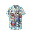 Nova Camisa Havaiana de Verão Mais Vendida para Homens, Estampa Digital 3D, Manga Curta, Lapela, Top Casual