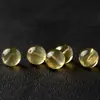 Pulsera de Cuentas Sueltas de Citrino Amarillo Limón Natural 7A para Hombres y Mujeres DIY Collar de una Sola Cuenta de Cristal Natural Suelta