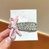 Pinza BB de lazo estilo coreano con diamantes completos para mujer, pinza lateral de pedrería de lujo ligero, pinza para el pelo exquisita para flequillo y cabellos sueltos, accesorio para el pelo elegante