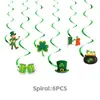 Día de San Patricio Nuevo Transfronterizo. Banderines Temáticos del Día de San Patricio y Decoraciones Colgantes Espirales de Flores