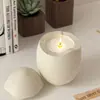 Molde de Silicone para Pote de Gesso Listrado em Formato de Ovo DIY Difusor de Aromaterapia Páscoa Suporte para Velas de Cera Molde de Decoração