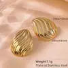 Brincos de Tarraxa de Aço Inoxidável Banhados a Ouro em Alta Venda Brincos de Folha de Aço Inoxidável Personalizados Brincos de Folha Banhados a Ouro da Moda de Luxo Leve