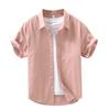 1250 Camisa Básica para Hombre de Primavera y Verano Fresca Ligera Negocios Casual Cómoda Cuello Cuadrado Manga Corta de Algodón para Hombre