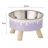 Comedero para Mascotas, Tazón de Acero Inoxidable para Perros, Alimentador para Gatos, Antideslizante, Antivuelco para Tazón de Gato, Gran Capacidad, Tazón para Perros que Protege el Cuello, Tazón con Patas Altas