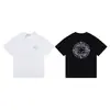 Camiseta de Manga Curta Ilha Quatro Caminhos Pedra Transfronteiriça com Estampa de Bússola no Peito, Gola Redonda, Caimento Solto, Camiseta Básica Unissex